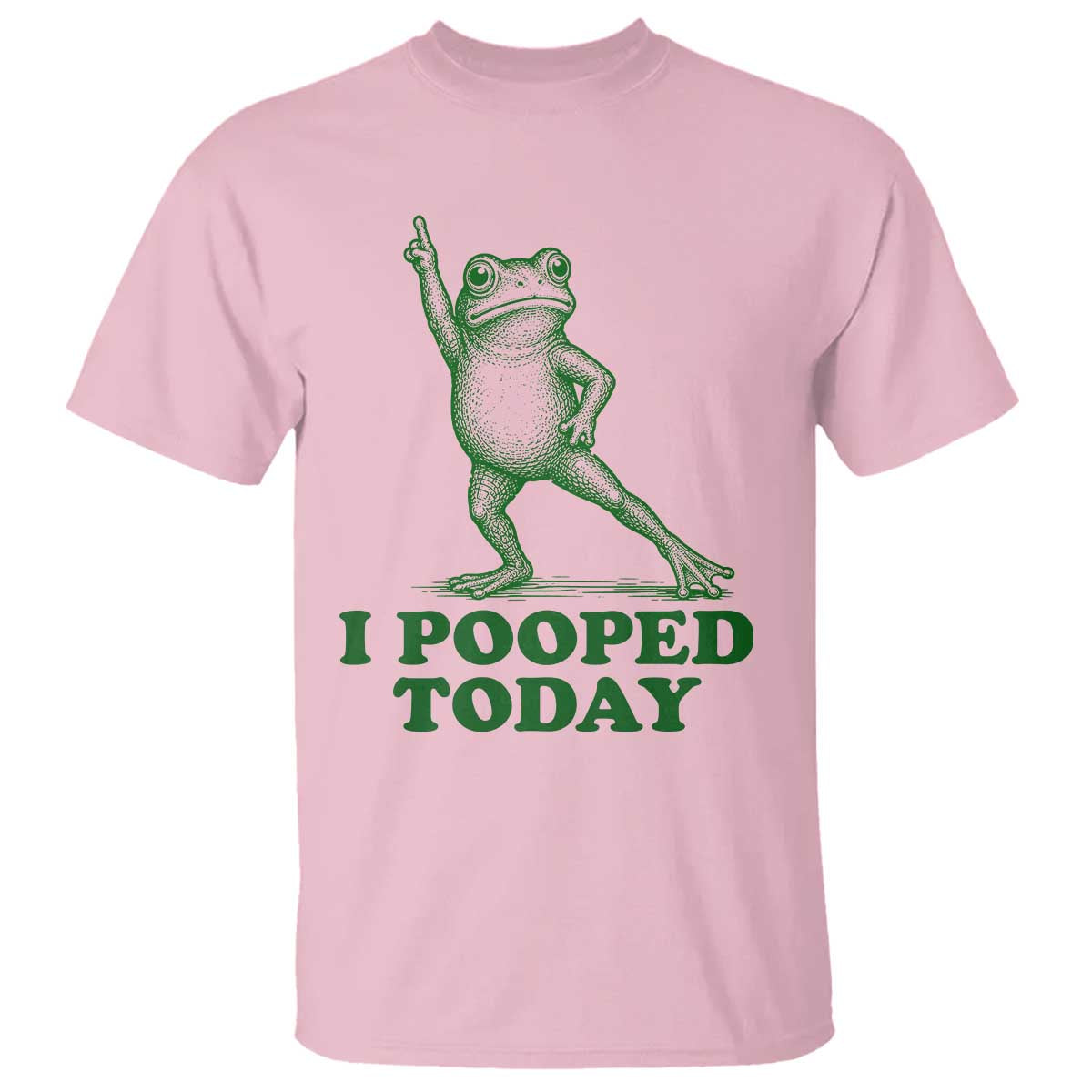 Funny I Pooped Today Frog Meme T Shirt Humor Bathroom Gag Gift