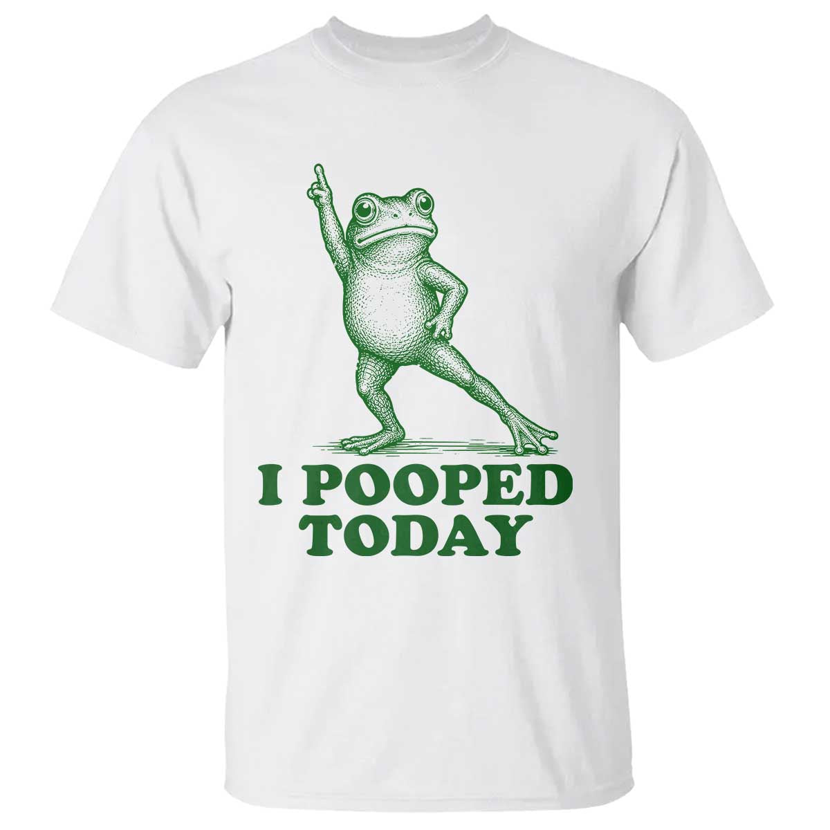 Funny I Pooped Today Frog Meme T Shirt Humor Bathroom Gag Gift