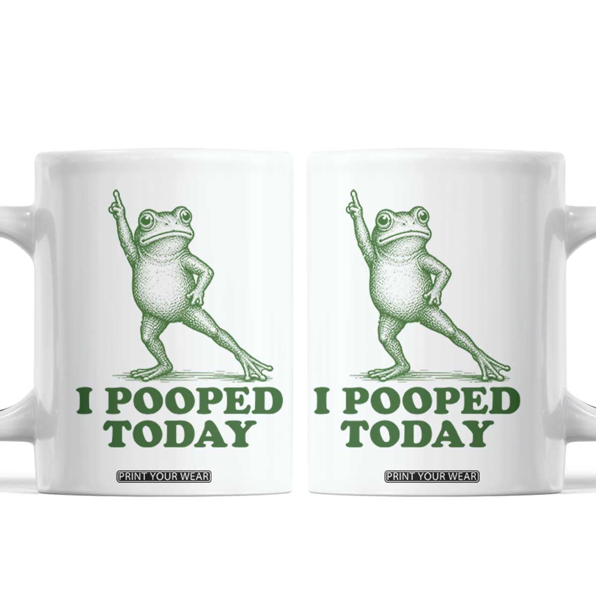 Funny I Pooped Today Frog Meme Coffee Mug Humor Bathroom Gag Gift