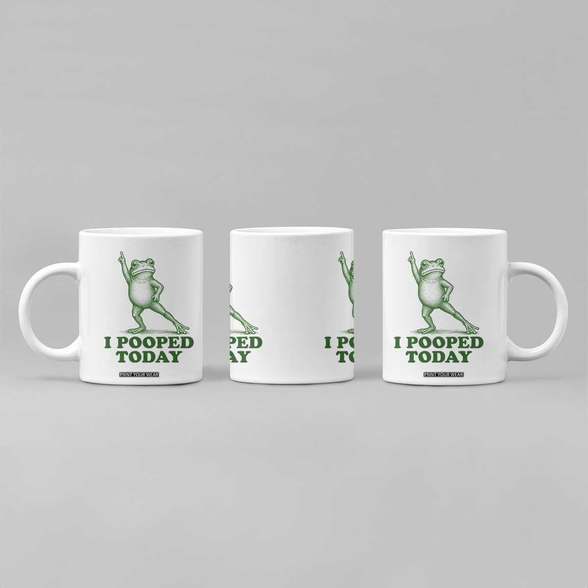 Funny I Pooped Today Frog Meme Coffee Mug Humor Bathroom Gag Gift