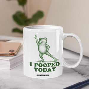 Funny I Pooped Today Frog Meme Coffee Mug Humor Bathroom Gag Gift