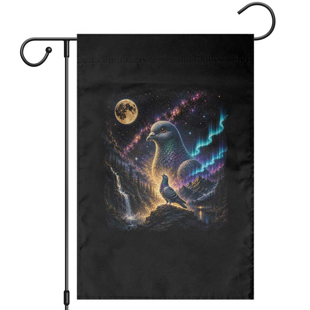 Pigeon Howling to the Moon 90s Retro Garden Flag Vintage Bird Graphic Retro 90s Animal