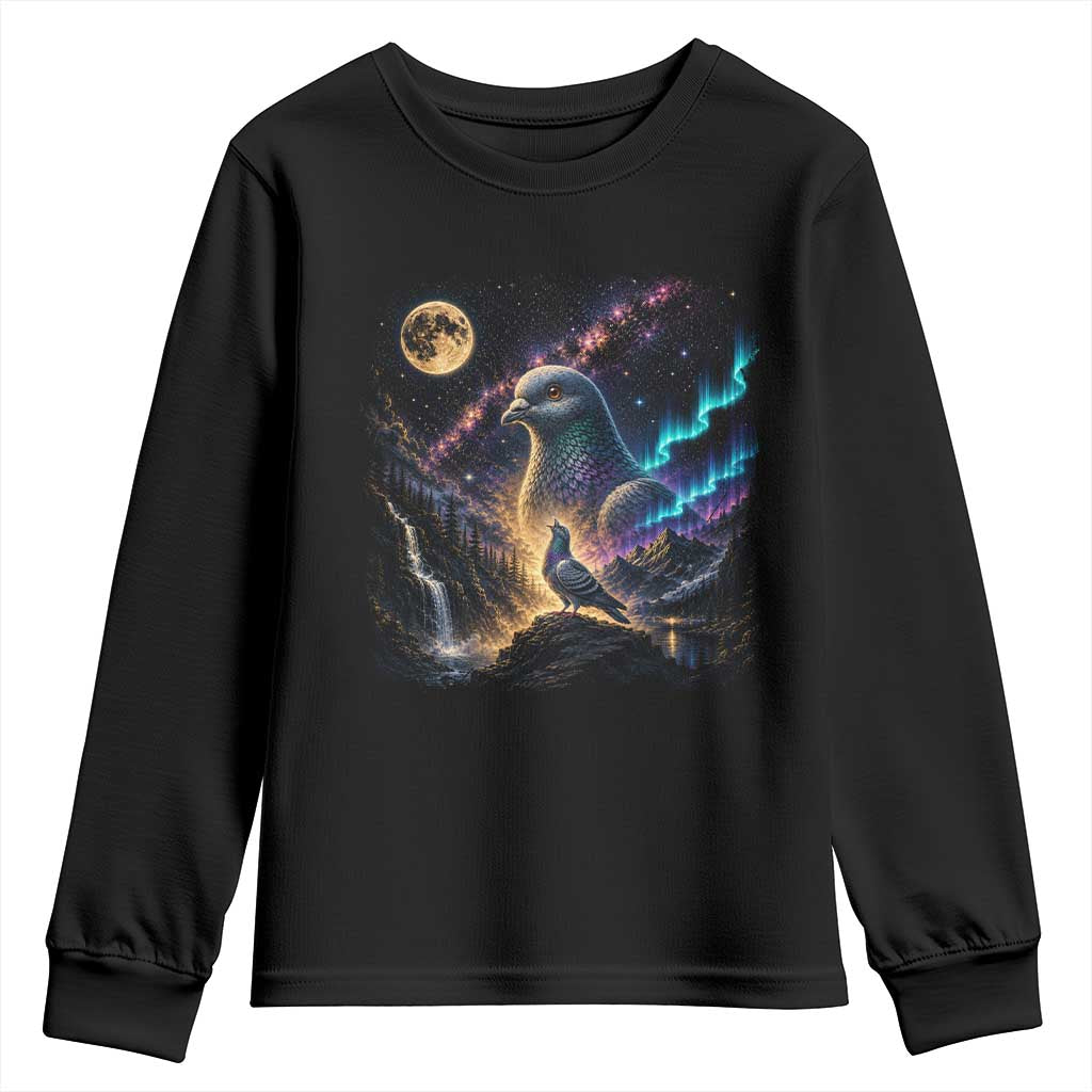 Pigeon Howling to the Moon 90s Retro Youth Sweatshirt Vintage Bird Graphic Retro 90s Animal