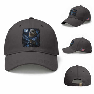 Hyrax Howling at Moon 90s Retro Baseball Cap Vintage Mystic Funny Animal Graphic
