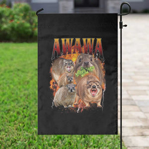 Funny Awawa Hyrax Screaming Meme 90s Bootleg Vintage Graphic Garden Flag