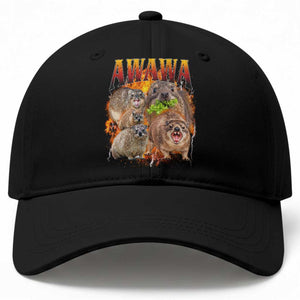 Funny Awawa Hyrax Screaming Meme 90s Bootleg Vintage Graphic Baseball Cap