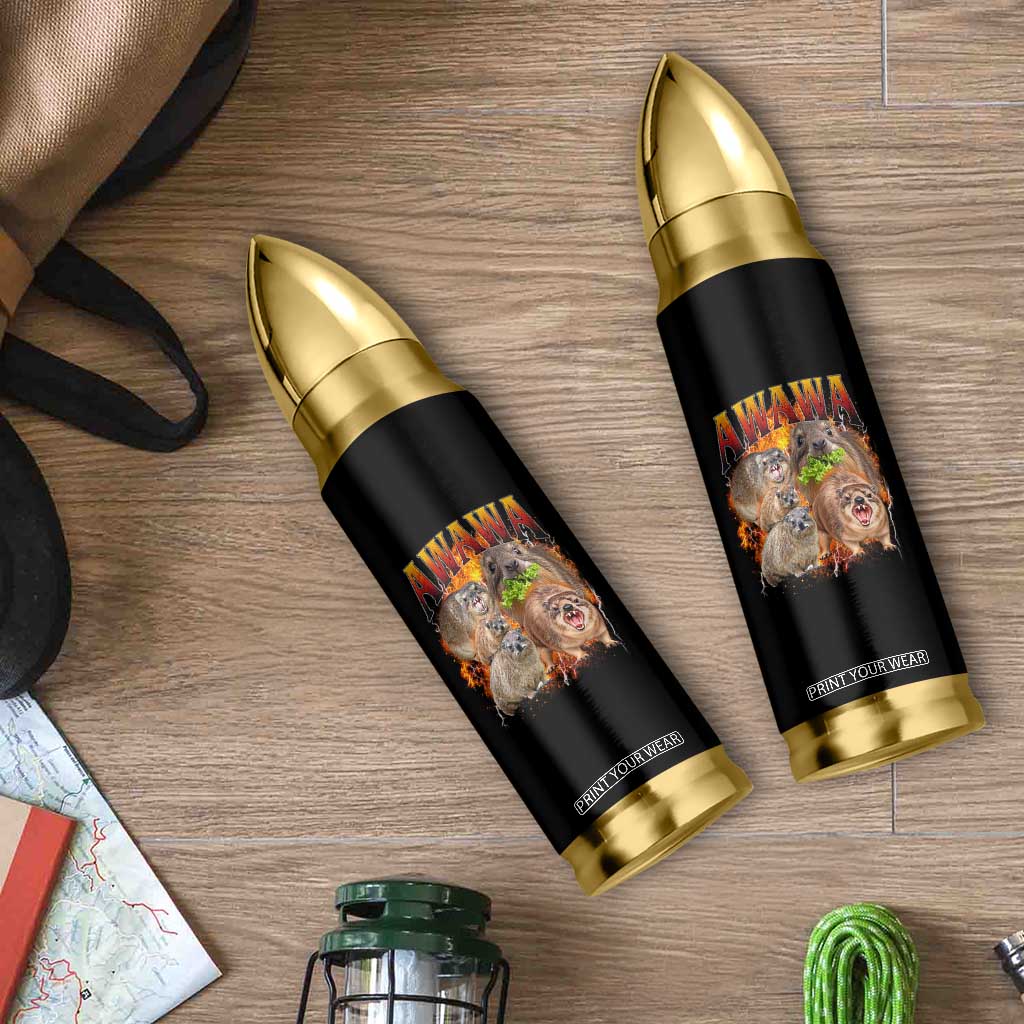Funny Awawa Hyrax Screaming Meme 90s Bootleg Vintage Graphic Bullet Tumbler