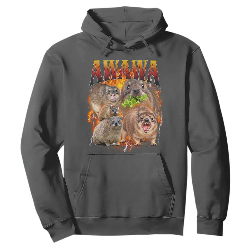 Funny Awawa Hyrax Screaming Meme 90s Bootleg Vintage Graphic Hoodie