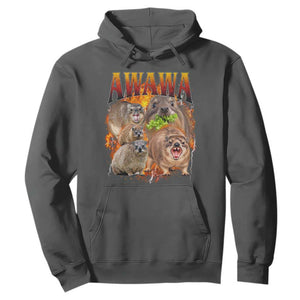 Funny Awawa Hyrax Screaming Meme 90s Bootleg Vintage Graphic Hoodie