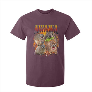 Funny Awawa Hyrax Screaming Meme 90s Bootleg Vintage Graphic T Shirt For Kid