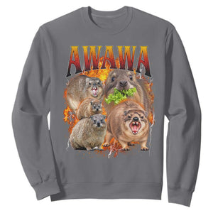 Funny Awawa Hyrax Screaming Meme 90s Bootleg Vintage Graphic Sweatshirt