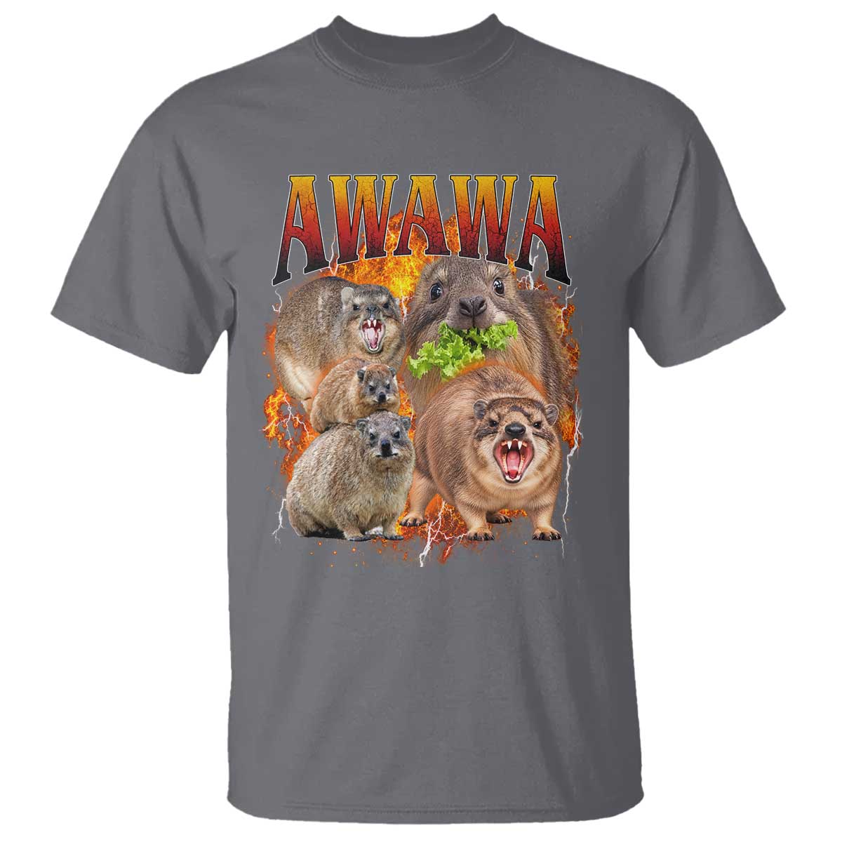 Funny Awawa Hyrax Screaming Meme 90s Bootleg Vintage Graphic T Shirt