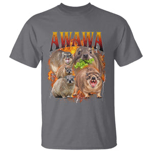 Funny Awawa Hyrax Screaming Meme 90s Bootleg Vintage Graphic T Shirt
