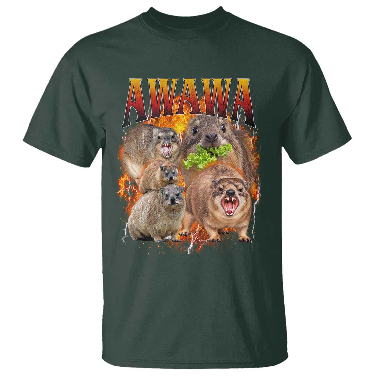 Funny Awawa Hyrax Screaming Meme 90s Bootleg Vintage Graphic T Shirt