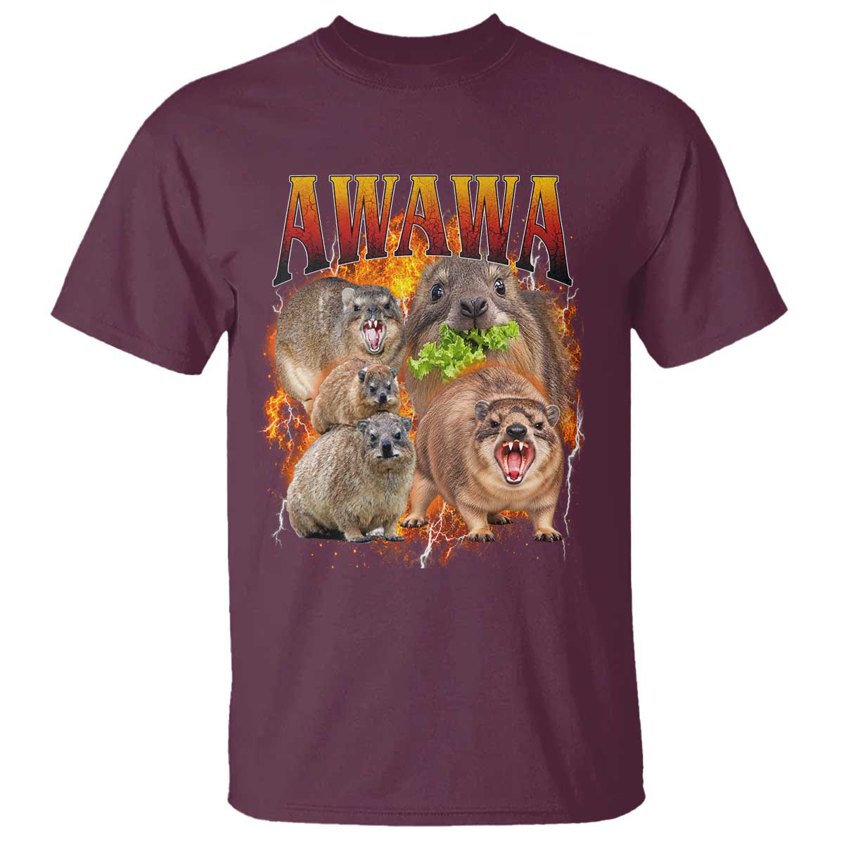 Funny Awawa Hyrax Screaming Meme 90s Bootleg Vintage Graphic T Shirt