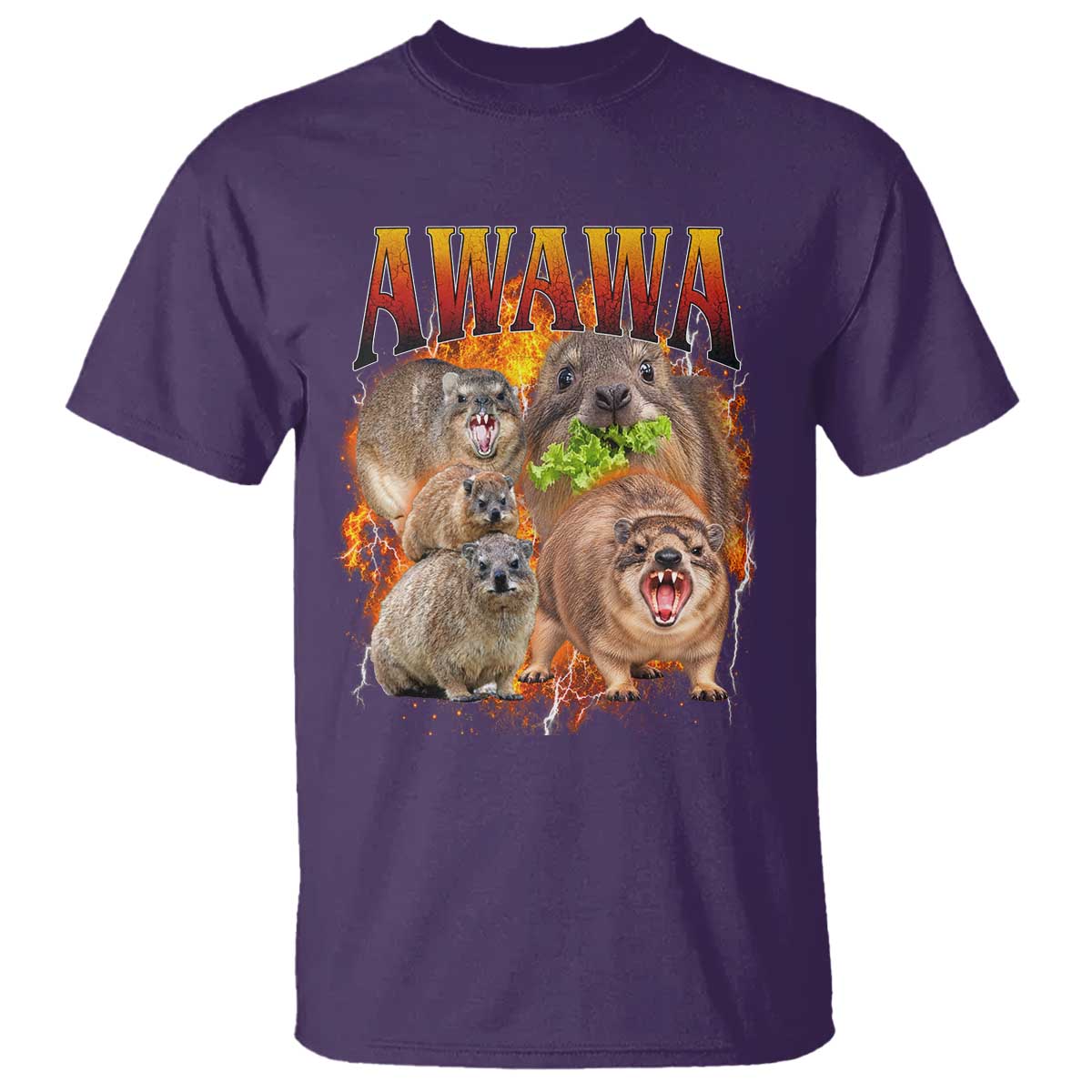Funny Awawa Hyrax Screaming Meme 90s Bootleg Vintage Graphic T Shirt