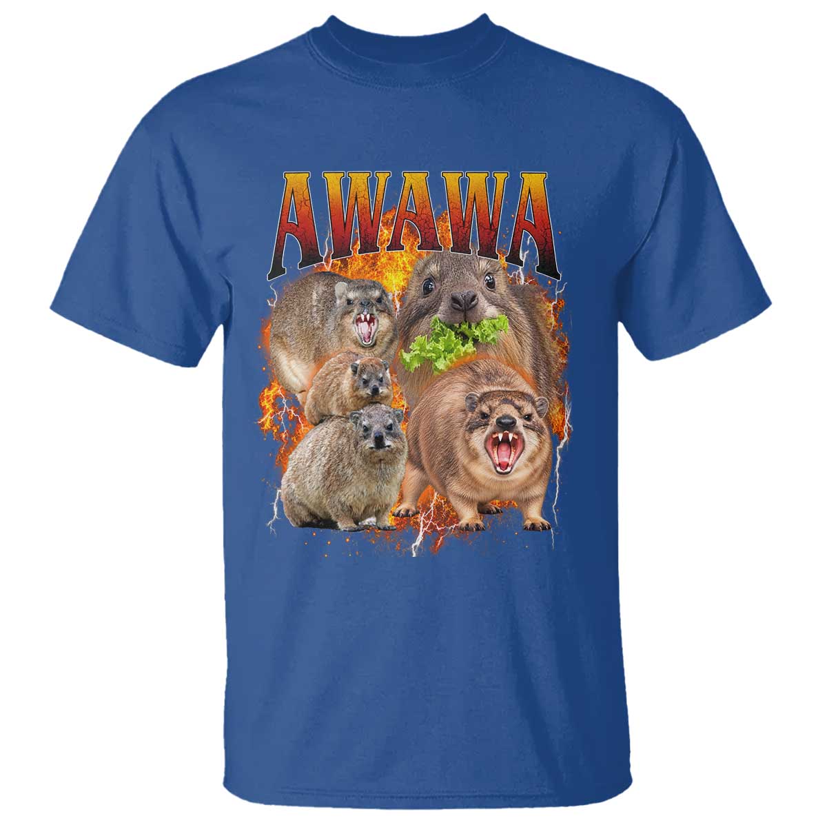 Funny Awawa Hyrax Screaming Meme 90s Bootleg Vintage Graphic T Shirt