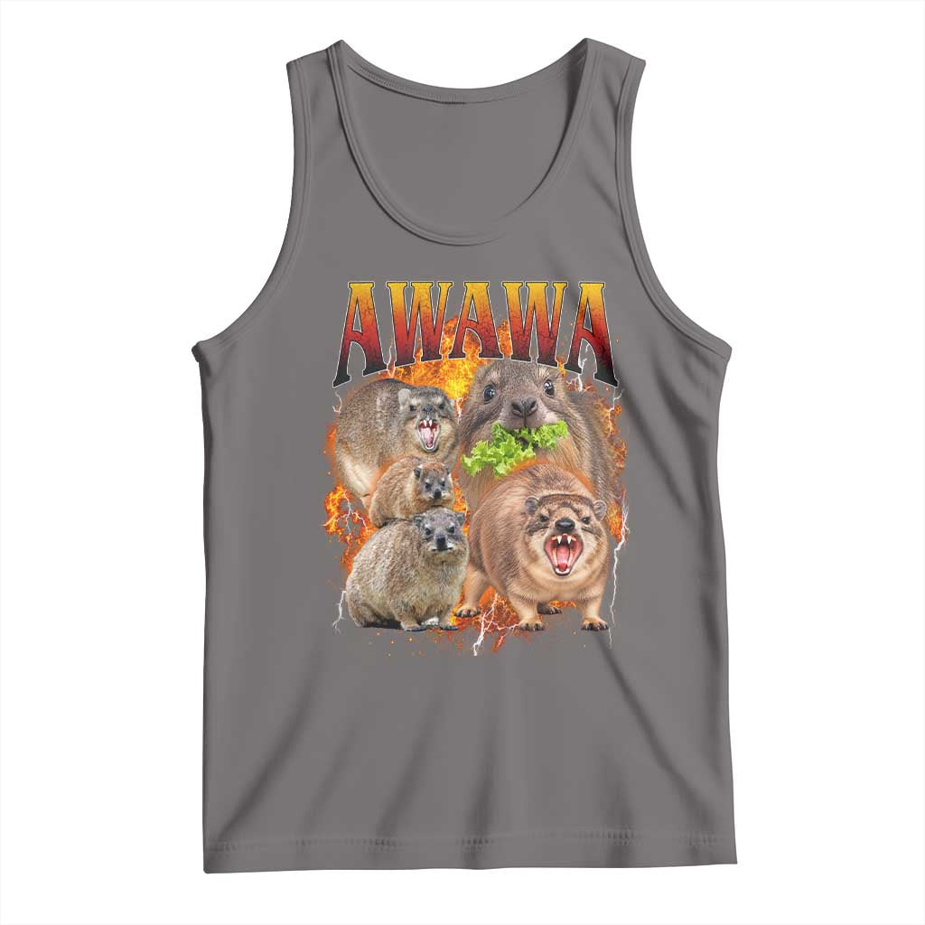 Funny Awawa Hyrax Screaming Meme 90s Bootleg Vintage Graphic Tank Top