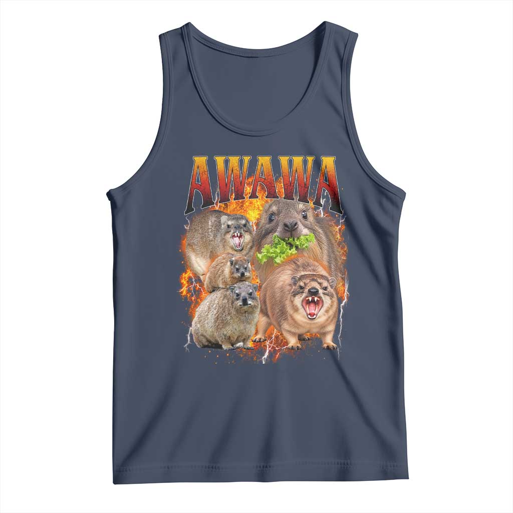Funny Awawa Hyrax Screaming Meme 90s Bootleg Vintage Graphic Tank Top