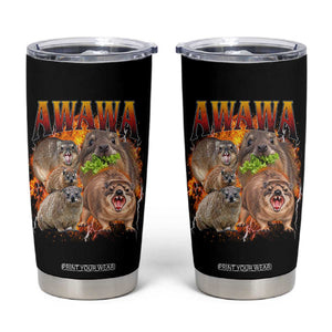 Funny Awawa Hyrax Screaming Meme 90s Bootleg Vintage Graphic Tumbler Cup