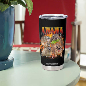 Funny Awawa Hyrax Screaming Meme 90s Bootleg Vintage Graphic Tumbler Cup