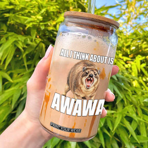 Funny Hyrax Meme Glass Can All I Think About Is Awawa