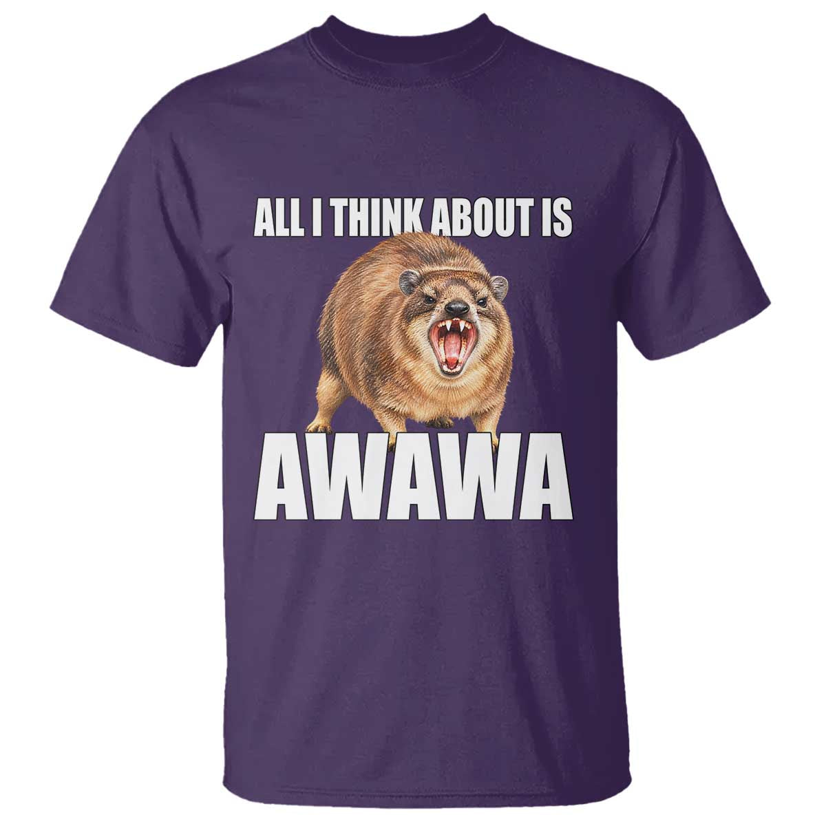 Funny Hyrax Meme T Shirt All I Think About Is Awawa