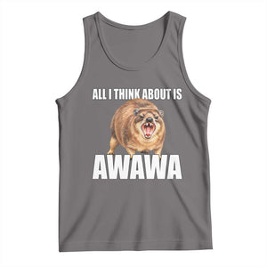 Funny Hyrax Meme Tank Top All I Think About Is Awawa