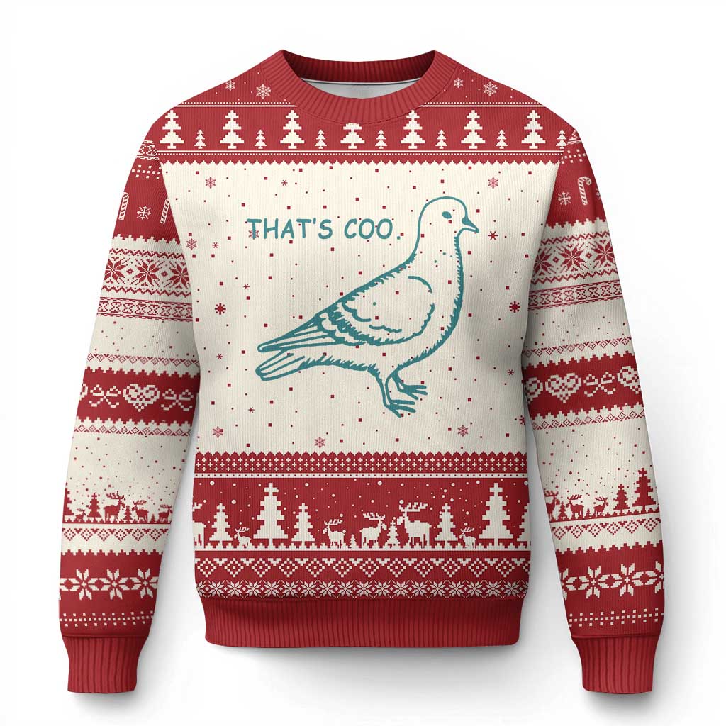 Pigeon Meme Ugly Christmas Sweater Thats Coo Funny Pigeon Pun Vintage Bird 90s Graphic
