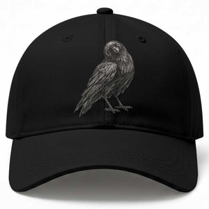 Winking Raven Crow Baseball Cap Vintage Dark Academia Funny Bird Graphic TS10 Print Your Wear