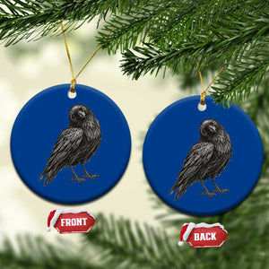 Winking Raven Crow Ceramic Ornament Vintage Dark Academia Funny Bird Graphic TS10 1pc Blue Print Your Wear