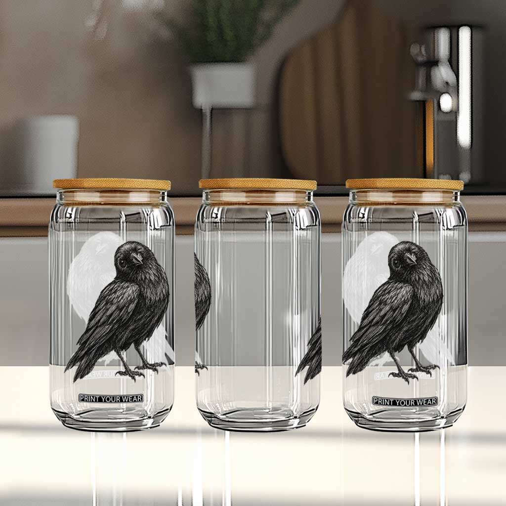 Winking Raven Crow Glass Can Vintage Dark Academia Funny Bird Graphic TS10 Print Your Wear