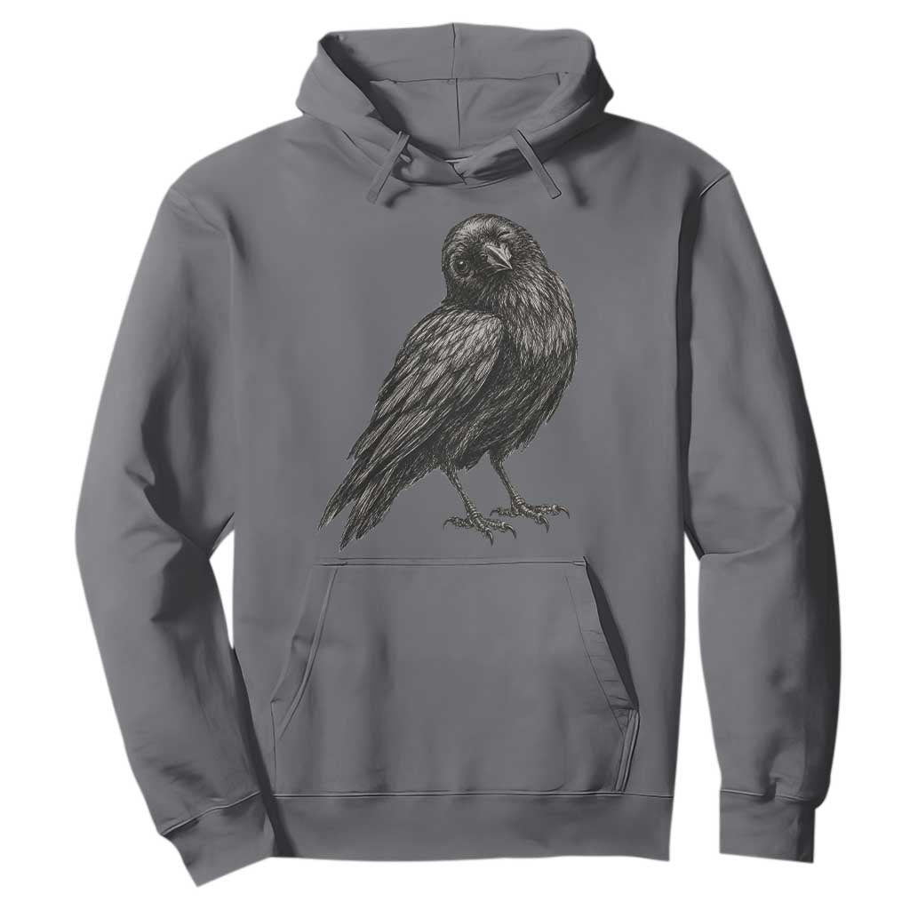 Winking Raven Crow Hoodie Vintage Dark Academia Funny Bird Graphic TS10 Charcoal Print Your Wear