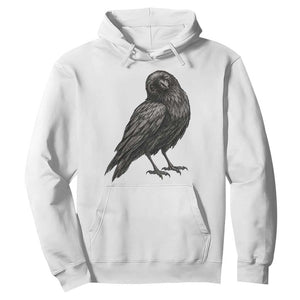 Winking Raven Crow Hoodie Vintage Dark Academia Funny Bird Graphic TS10 White Print Your Wear