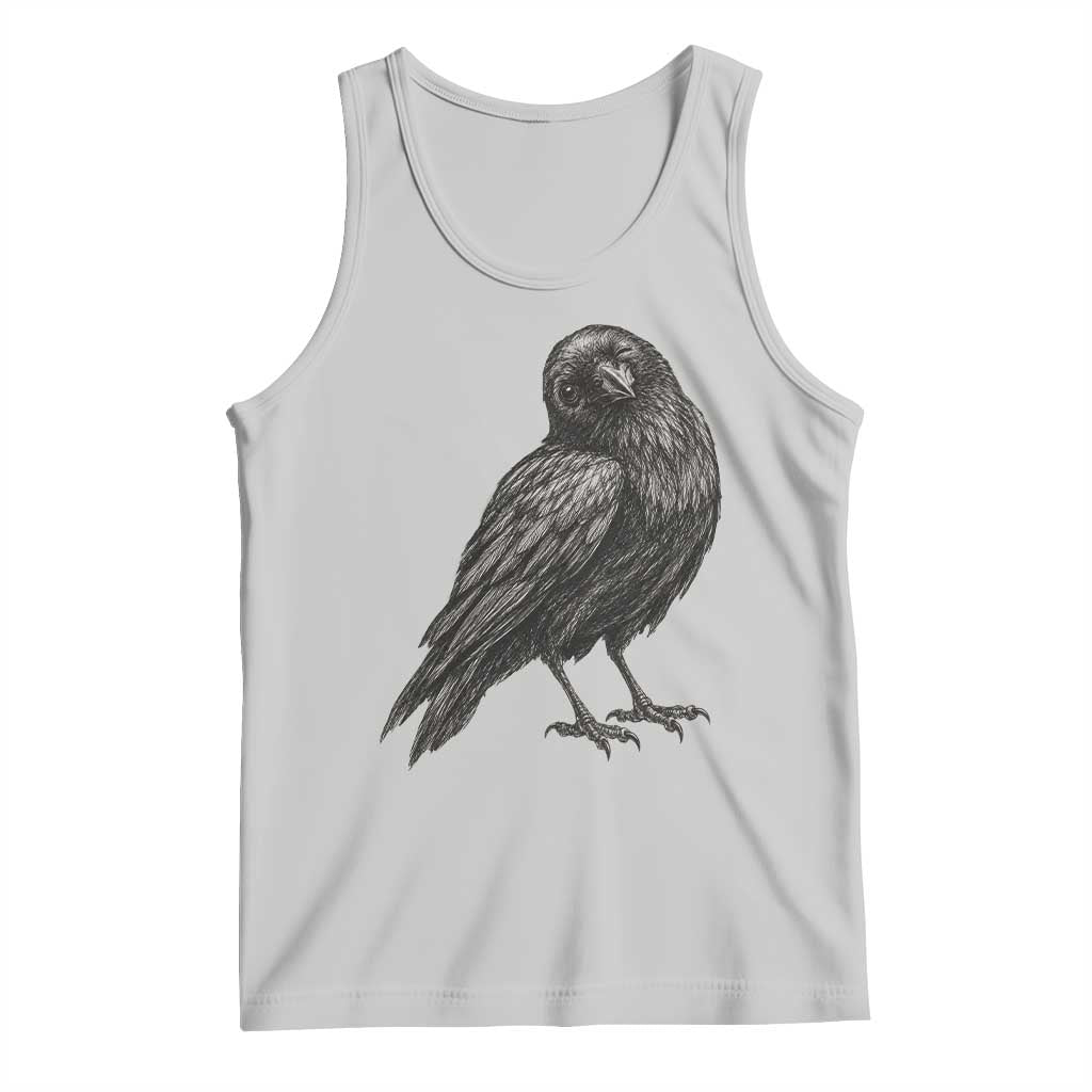 Winking Raven Crow Tank Top Vintage Dark Academia Funny Bird Graphic TS10 Ash Print Your Wear