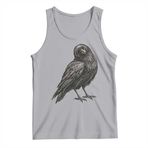 Winking Raven Crow Tank Top Vintage Dark Academia Funny Bird Graphic TS10 Athletic Heather Print Your Wear