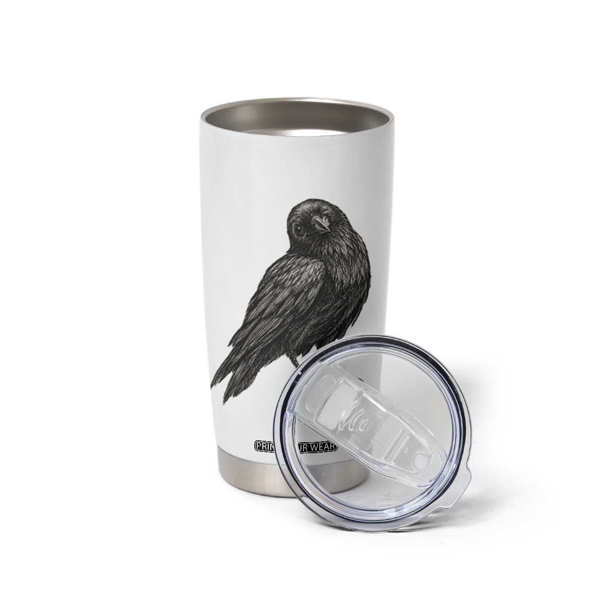 Winking Raven Crow Tumbler Cup Vintage Dark Academia Funny Bird Graphic TS10 Print Your Wear