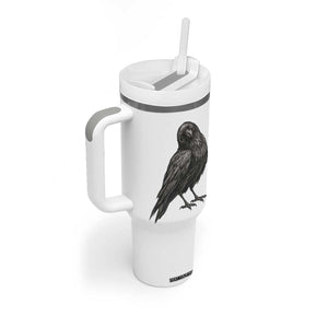 Winking Raven Crow Tumbler With Handle Vintage Dark Academia Funny Bird Graphic TS10 Print Your Wear