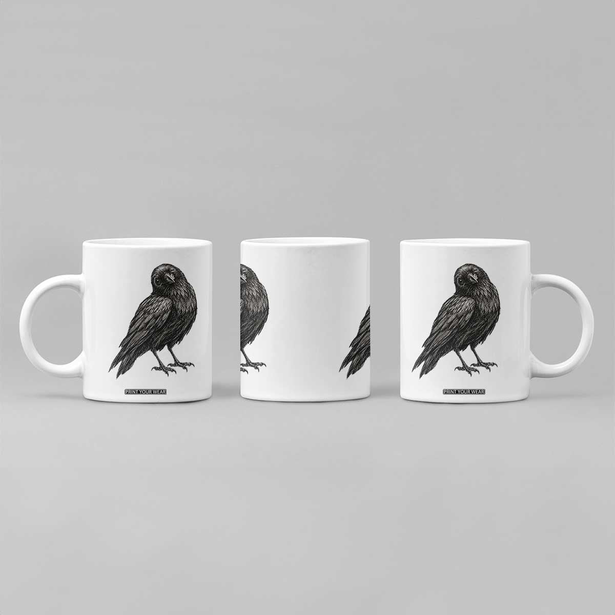 Winking Raven Crow Coffee Mug Vintage Dark Academia Funny Bird Graphic TS10 Print Your Wear