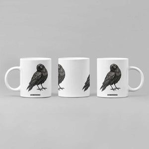 Winking Raven Crow Coffee Mug Vintage Dark Academia Funny Bird Graphic TS10 Print Your Wear