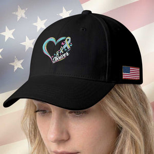 Metastatic Breast Cancer Thriver Baseball Cap Heart Ribbon Graphic