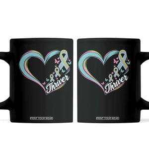 Metastatic Breast Cancer Thriver Coffee Mug Heart Ribbon Graphic