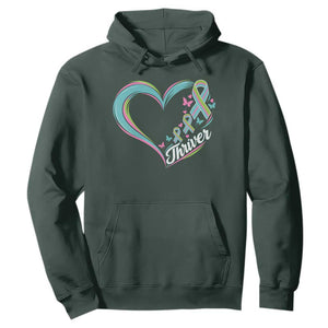 Metastatic Breast Cancer Thriver Hoodie Heart Ribbon Graphic