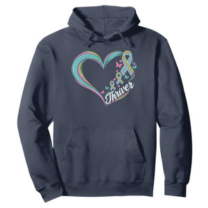Metastatic Breast Cancer Thriver Hoodie Heart Ribbon Graphic