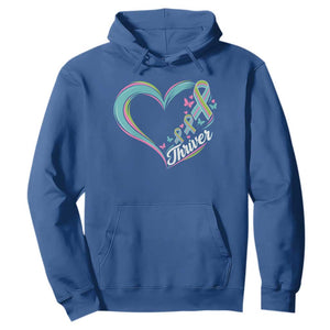 Metastatic Breast Cancer Thriver Hoodie Heart Ribbon Graphic