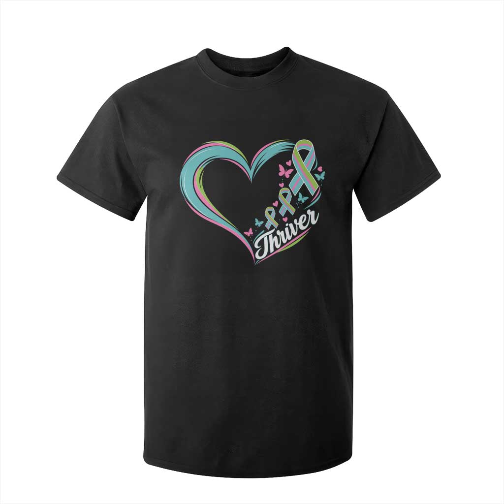 Metastatic Breast Cancer Thriver T Shirt For Kid Heart Ribbon Graphic