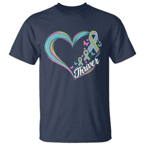 Metastatic Breast Cancer Thriver T Shirt Heart Ribbon Graphic
