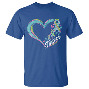 Metastatic Breast Cancer Thriver T Shirt Heart Ribbon Graphic
