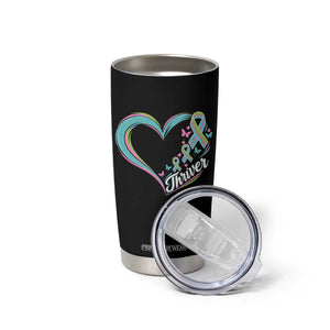 Metastatic Breast Cancer Thriver Tumbler Cup Heart Ribbon Graphic