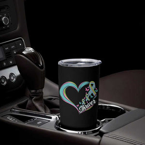 Metastatic Breast Cancer Thriver Tumbler Cup Heart Ribbon Graphic